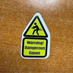 Warning Dangerous Gases Sticker